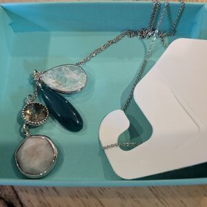 Ann Taylor Silver and Blue Necklace